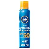 NIVEA SUN Protect & Refresh unsichtbarer, kühlender Sprühnebel mit LSF50, erfrischende Sonnencreme mit LSF50, fortschrittlicher Sonnenschutz, transparent ohne weiße Flecken (200 ml)