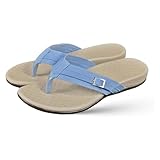 Luckywaqng Frauen Orthopädische Hausschuhe Sommer Bequem Zehentrenner Damen Weichen Sohlen Offene Zehen Flip Flops Feste Gummi Sohle Bohemian Schlappen Retro-Strand-Look Pantoletten Für Beach Pool