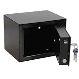 Youyijia 6.4L Tresor Safe Möbeltresor 23x17x17 cm für Zuhause Feuerfest Wasserdicht mit Schlüssel Doppelbartschloss Stahl für Dokumente Wand Safe Geldschrank