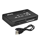 AMIUHOUN Kartenleser USB 2.0 Speicherkartenleser Schnelle Datenübertragung Kartenleser Unterstützung TF SD Mini SD XD Schwarz