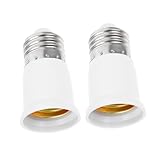 PartyKindom 2 Stück Lampenfassung Verlängerung Sockel Adapter für Lampenhalterung Robuste PC Bauweise Flexibel Einsetzbar für Erhöhte Leuchteninstallation Modernes Minimalistisches Design