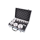 Makita D-47298 BiM-Lochsägen-Set 14-teilig im Alukoffer, Bi-Metall Lochsägen Ø 19-75 mm, Schnitttiefe 38 mm, für Holz, Metall Aluminium, Kunststoff