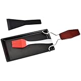 Mipcase Robuste Metall Steakpfanne mit Holzgriff Antihaftbeschichtetes Bbq Comal Outdoor Grillplatte für Camping und Partys