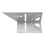 3D-Gehrungslineal aus Aluminiumlegierung für genaue Winkelmessungen in Holzbearbeitungsanwendungen (Silber)