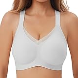 V Ausschnitt BH Damen ohne Bügel Softschalen Bustier Starker Halt Seamless Soft Bra Bügelloser Gepolstert Nahtloser Glatter Bralette Weicher Ohne Bügel Tshirt klassischer BHS für Damen