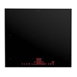 Klarstein NanoGlow Induktionskochfeld 60 cm - 4-Zonen-Induktionsherd mit Flexzonen und Boost, Verdecktes Display, Kindersicherung, 7.400 W, Nanobeschichtetes Glas, BBQ-Modus, Schwarz