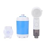 Dioche Tragbare Duschpumpe, 4000 MAh, Wiederaufladbar, Outdoor-Camping-Duschkopf-Sprühgerät mit Montagehalterung für Wandern, Reisen, ABS-Material (Blue)