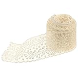 TEHAUX 1 Rolle Stickspitze Tüll Für Spitzen Spitzenband Spitzenbesatz Band Zackenlitze Borte Spitze Weiß Spitzenbesatz Stoff Zum Nähen Spitzenbesatz Bestickt Für
