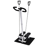 Mini Stepper für Zuhause 150kg Tragkraft, Fitness Stairmaster mit Echtzeit-Display, Widerstandsbändern, Verstellbare Höhe, Geräuscharm, Treppensteiger Fitnessgeräte für Zuhause, Büro