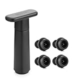 WOTOR Wein Vakuumpumpe mit 4 Stopfen, Weinflaschenverschluss, Weinkonservierer, wiederverwendbarer Weinverschluss hält Wein frisch, ideales Weinzubehör Geschenk