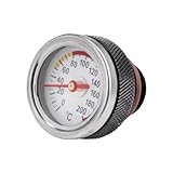 Öltemperaturmessstab, Motoröltemperaturanzeige 0 Bis 200 ℃ Einfache Installation, Robustes Metall Motorrad-Öltemperaturanzeige, Einfache Motoröltemperaturkontrolle, Verhindert Motorschäden