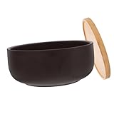 TOYANDONA 1 Satz Runder Terracotta Blumentopf mit Drainage und Holzuntersetzer Großer Sukkulententopf für und Außenbereich für Pflanzen und Garten Dekoration