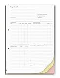 ORGASET Tagesberichte | DIN A4 | 3-fach selbstdurchschreibend | 3x50 Blatt Durchschreibeblock | weiß/gelb/rosa