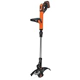 Black+Decker Akku-Rasentrimmer (Powercommand, Fadenverlängerung auf Knopfdruck, 18V 4,0Ah, inkl. Akku und Ladegerät, 30 cm Schnittbreite, für Kanten und Flächen) STC1840EPC