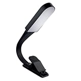 HOLIDYOYO LED Leselampe mit Clip Dimmbar per Touch Lichtmodi Weiß Warmweiß USB Wiederaufladbar Flexibler Schwanenhals Magnetische Basis Schwarze Tischleuchte für Lesen Arbeiten Camping