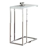 BOWERY HILL Beistelltisch, Couchtisch, rund, C-Form, gleitet unter der Couch, modern, für den Innenbereich, aus Stahl, Weiß