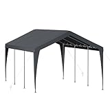 Carport 25,4 x 50,8 cm, robuste tragbare Garage, verzinkter Rahmen, Carport-Überdachung, tragbare Garagen und Unterstände mit 8 Beinen und 4 Windseilen, Auto-Zelt-Garage mit Ganzjahresplane für Boot