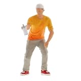 Ailan Rennmedaille 164 Figuren Diorama Hochdetailliertes Resin Modell Geschenk Spielzeug für Kinder Bemalt Rennmedaille 164 Figur Automechaniker Reparatur Männer, orange, T Shirt Junge