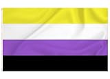 Storm&Lighthouse Non Binary Flagge Nicht-Binäre Flagge LGBTQ Flagge Pride Flag 150cm x 90cm mit Ösen