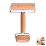 Teigroller Klein, 17 x 11.3 cm Nudelholz Rollstab Holz Teigausroller Backblechroller für Nudelteig Pizza Kuchen Backzubehör