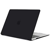 TECOOL Hülle Kompatibel mit MacBook Air M1 (A2337) / MacBook Air 13 Zoll Retina 2020 2019 2018 (A2179 A1932), Ultradünne Schutzhülle Hartschale Case, Schwarz