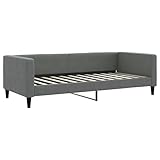 vidaXL Tagesbett, Gästebett 2-in-1, Sofabett Schlafsofa für Schlafzimmer Wohnzimmer, Bettsofa Sofa, Modernes Design, Dunkelgrau 90x200cm Stoff