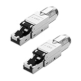 ZHITING 2x CAT 7 RJ45 Stecker Netzwerkstecker für starre LAN Kabel Verlegekabel Ethernet, lan stecker cat 7 werkzeuglos LSA，vollgeschirmt STP, 10 Gbit/s, AWG 23-26