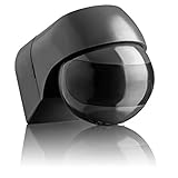 SEBSON Bewegungsmelder Außen IP44 Aufputz Anthrazit - LED geeignet, programmierbar, Infrarot Sensor 12m / 180°, Wand Montage, schwenkbar, 3-Draht