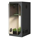 Mosnesrt Pflanzen Growzelt 60x60x140cm, 600D Hochdichtes Grow Tent Growtent, Anzuchtzelt, Gewächszelt, Wachstumszelt, Lichtdicht und Wasserdicht Growschrank für Homegrowing, Indoor-Anbau