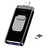 USB Stick für iPhone 128GB, [MFi-zertifizierter] 4-in-1 USB Stick mit Lightning-Port, USB, USB-C, Micro-USB-Port, USB 3.0 Speicherstick für iPhone/iPad/Android-Handy/Laptop/PC (ohne App)