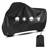 Motorrad Abdeckplane, 210D Wasserfestes UV-Beständiges Motorradgarage, Winterfest Motorradabdeckung Outdoor, Abdeckplane Motorrad für Motorroller Roller Moped(245cmx105cmx125cm)