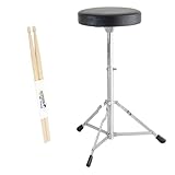 Dixon PSN-6 Schlagzeug-Hocker Drum Throne Rundsitz + keepdrum Drumsticks