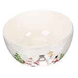 Hohopeti Keramik Reisschüssel Weihnachtsmotiv Großer Multifunktionaler Suppenteller für Haushalt Kreative Obstschale mit Festlichem Design Praktische Lebensmittelzubehör Schale