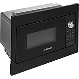 Bosch BFL523MB3 Serie 2 Einbau-Mikrowelle, 38.2x49.5x33.5 cm, 800 W, Drehteller 27 cm, Türanschlag Links, AutoPilot 7 7 Automatikprogramme, Reinigungsunterstützung, LED-Touchdisplay, Schwarz