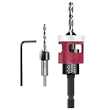 Senkbohrer Holz Set, Bohrsenker mit Tiefenanschlag, Senker Holzbohrer mit 1/4' Hex Schaft, aus HSS-M2, präzise Bohrungen, für Holzverarbeitung - 3,2mm