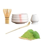 Matcha-Schneebesen und Schaufel-Set, 580 ml, japanisches Matcha-Set, Matcha-Schüssel mit Ausgießer, Tee-Pinselständer, Schüssel und Löffel, Matcha-Schneebesen und Halter, Matcha-Set für