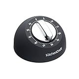 KitchenCraft Mechanischer Küchentimer mit Soft-Touch-Oberfläche, 1 Stunde, Schwarz