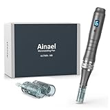 Ainael Ultima M8 Microneedling Pen, Professionell Kabellos Microneedle Gerät Elektrische Microneedling Pen Kit für Gesicht Körper Haar Bart Wachstum Geschenk für Frauen Freundin - 2 Patronen