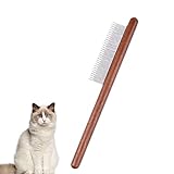 ERBO Hölzern Katzenkamm, Katzenbürste Langhaar Kurzhaar, Edelstahl Hundekamm, Flohkamm für Katzen, Geeignet für alle längen, Entfernt effektiv Verwicklungen, Matten und loses Haare