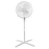 ito electronics ito Standventilator 40 cm Durchmesser weiß-oszillierend + 3 Geschwindigkeiten einstellbare Höhe/Verstellbarer Neigungswinkel, 40 x 14 x 125 cm