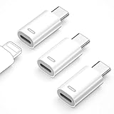 PonJel für Lightning auf USB-C Adapter, USB-C-Buchse auf Lightning-Stecker, unterstützt PD-Schnellladung und Datenübertragung, kompatibel mit iPhone 15, Galaxy und weiteren Typ-C-Geräten