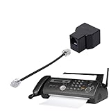 Telefonleitungsverteiler RJ11 - Telefonkabeladapter mit doppeltem Anschluss, RJ14-Splitter mit 4 Drähten | DSL Fax Splitter mit abnehmbarem Kabel, Telefonkabelanschluss Zweiwege für a
