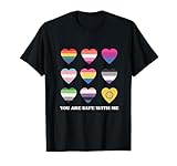 You Are Safe w/ Me Tee LGBT LGBTQ+ Regenbogen Flagge Pride Heart T-Shirt