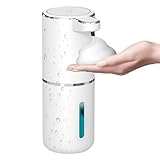 Mineup Seifenspender Automatisch, 380ml Wiederaufladbar Seifenspender Wandbefestigung, Automatische Seifenspender mit Sensor,IPX5 Wasserdicht Schaumseifenspender für Küchen und Badezimmer Weiß