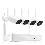 CCTV Video Kit 3MP Wireless Security Kamera 8CH NVR Nachtsicht Outdoor WiFi Überwachung System Gute BildqualitäT(1T,4 Cameras 8CH NVR)