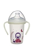 NIP Trinklernflasche Day&Night: auslaufsicherer Trinkbecher mit Griff & weichem Trinkschnabel, leuchtet im Dunkeln, ab 6 Monaten, 270 ml, BPA-frei, Igel