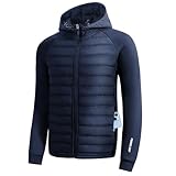 Pioneer Camp Herren Laufjacke Leichte Puffer Jacke Hybrid Winter Warm Up Isoliert Thermomantel Wandern Golf Sport, Marineblau, XL