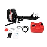 AOOUNGM 6.5HP Außenbordmotor Benzinmotor, 4 Takt Außenborder Motor, 123CC Leistungsstarker Benzinmotor mit CDI Zündsystem, Wassergekühlter Außenbordmotor für Schlauchboote und Angeln