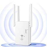 WLAN Extender AC1200 Dual-Band WLAN Verstärker für Steckdose, starker WiFi Range Extender mit 4 Antennen, Repeater/AP/Router Modus, kompatibel mit Telekom Modem, einfache Einrichtung