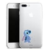 Silikon Hülle kompatibel mit Apple iPhone 8 Plus Case transparent Handyhülle Lilo & Stitch Fanartikel Disney